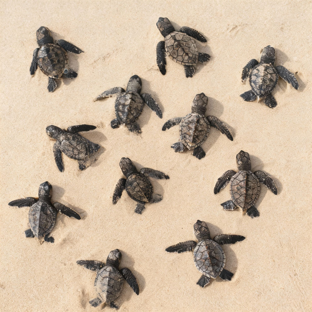 Sea Turtle Hatchlings in Sand - Turtle Code Violations | Sunatmers Window Tinting