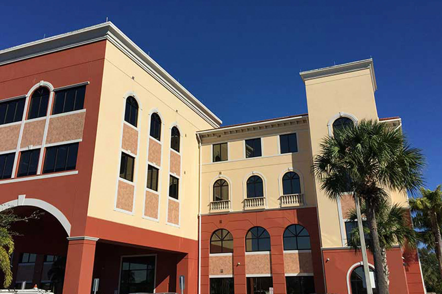 Retail building with tinted windows in Southwest Florida